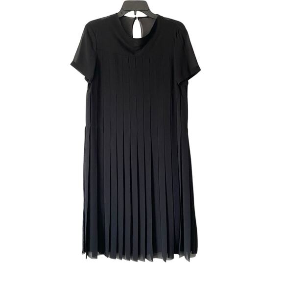 COS Draped Neck Black Pleated Midi Dress size 6 - Picture 3 of 12